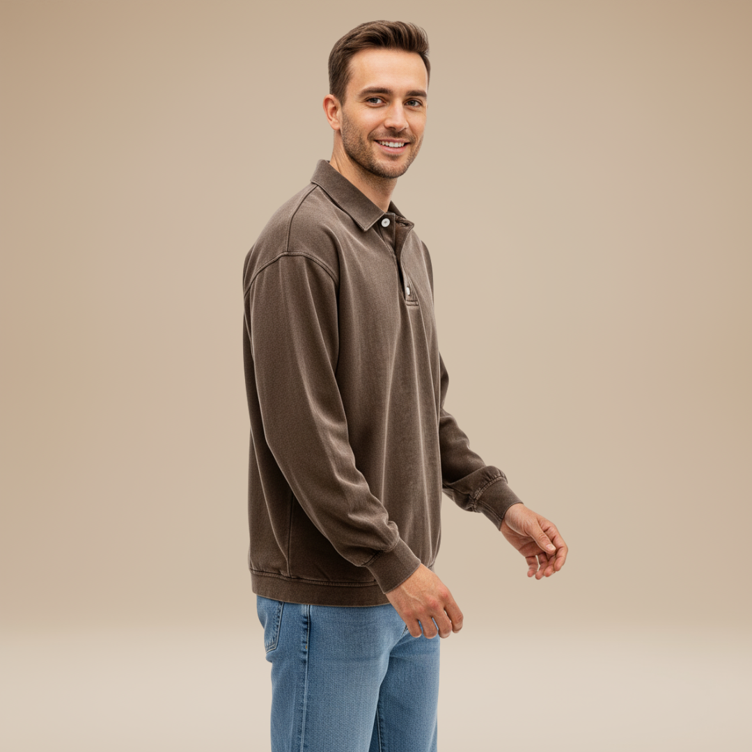 Jacopo | Polo Uomo a Maniche Lunghe dal Design Essenziale