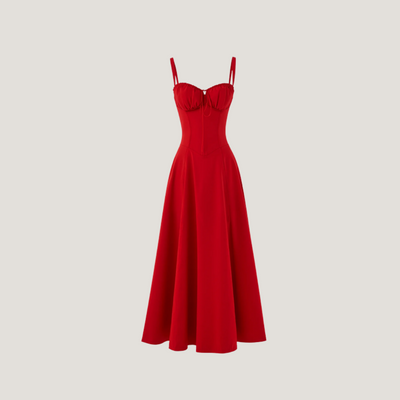 Lorenza | Abito Midi con Corpino Strutturato