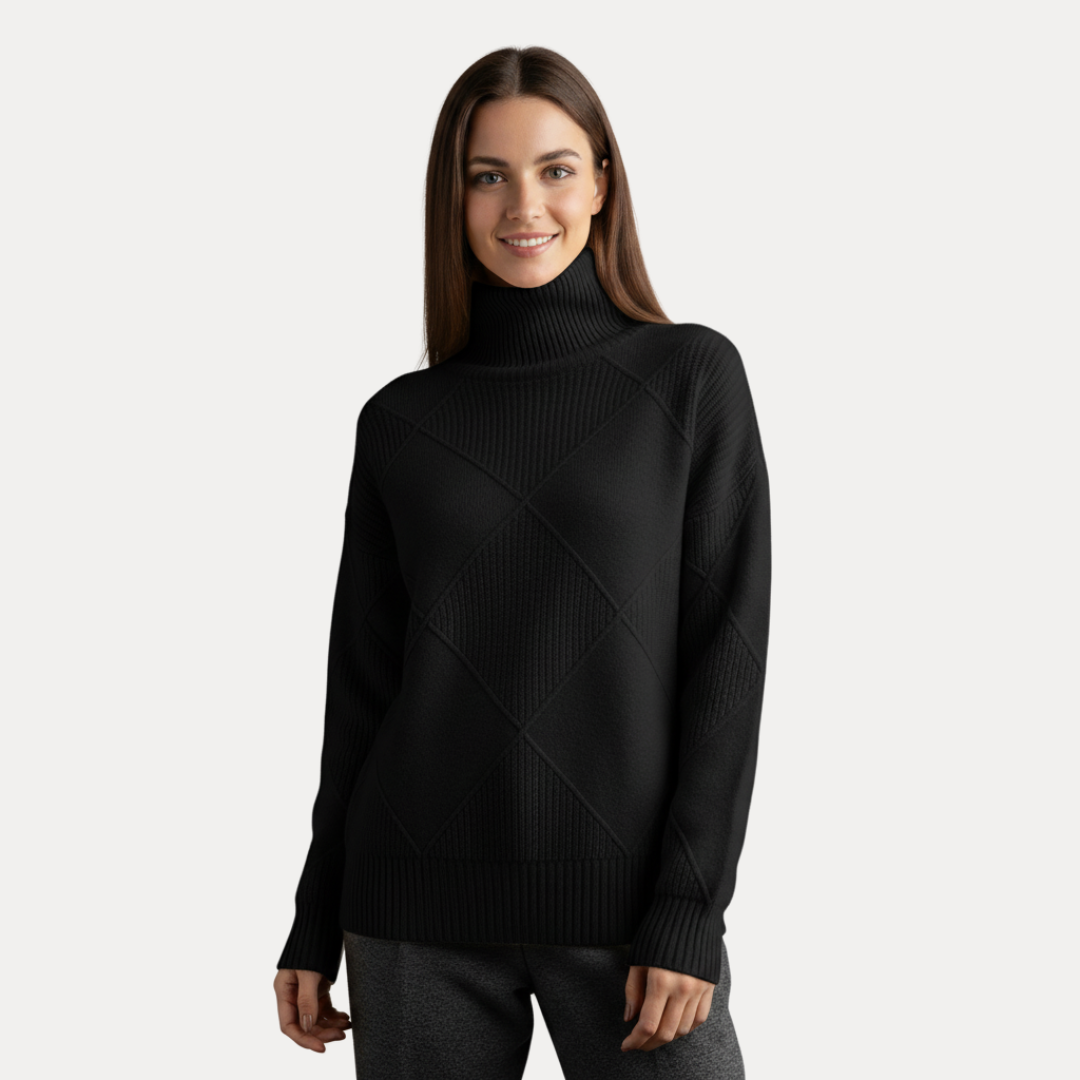 Beatrice | Maglione a Collo Alto con Rilievi