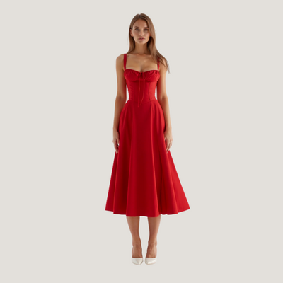 Lorenza | Abito Midi con Corpino Strutturato