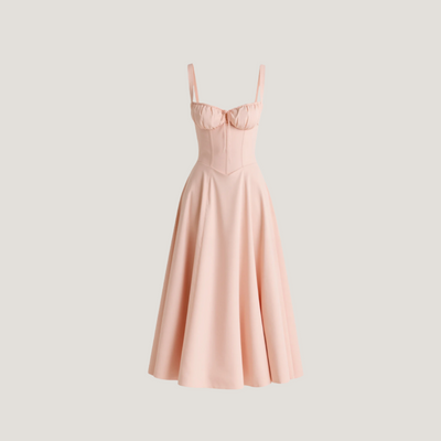 Lorenza | Abito Midi con Corpino Strutturato