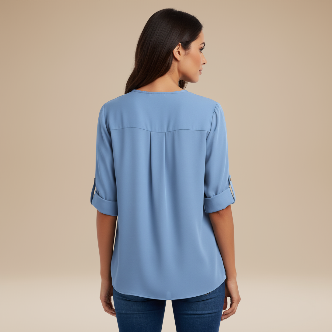 Elisa | Blusa Donna con Zip Frontale Moderna