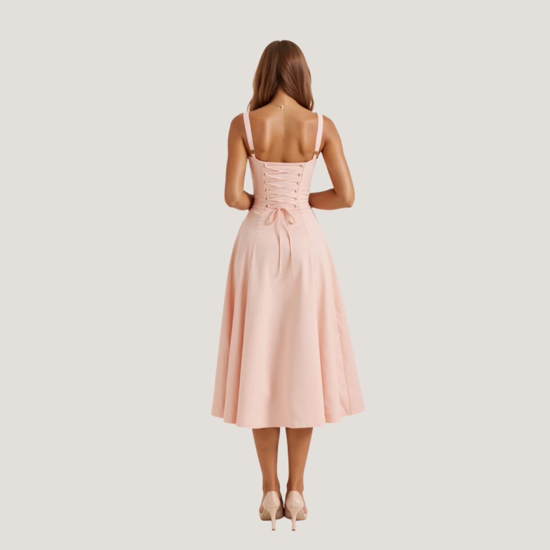 Lorenza | Abito Midi con Corpino Strutturato