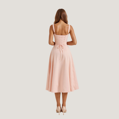 Lorenza | Abito Midi con Corpino Strutturato