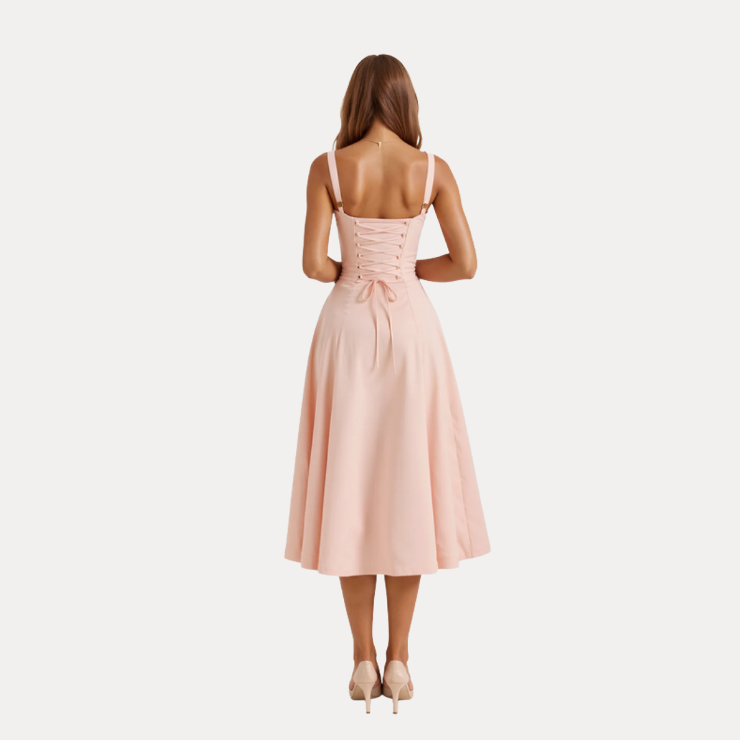 Lorenza | Abito Midi con Corpino Strutturato