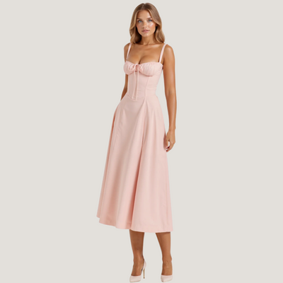 Lorenza | Abito Midi con Corpino Strutturato