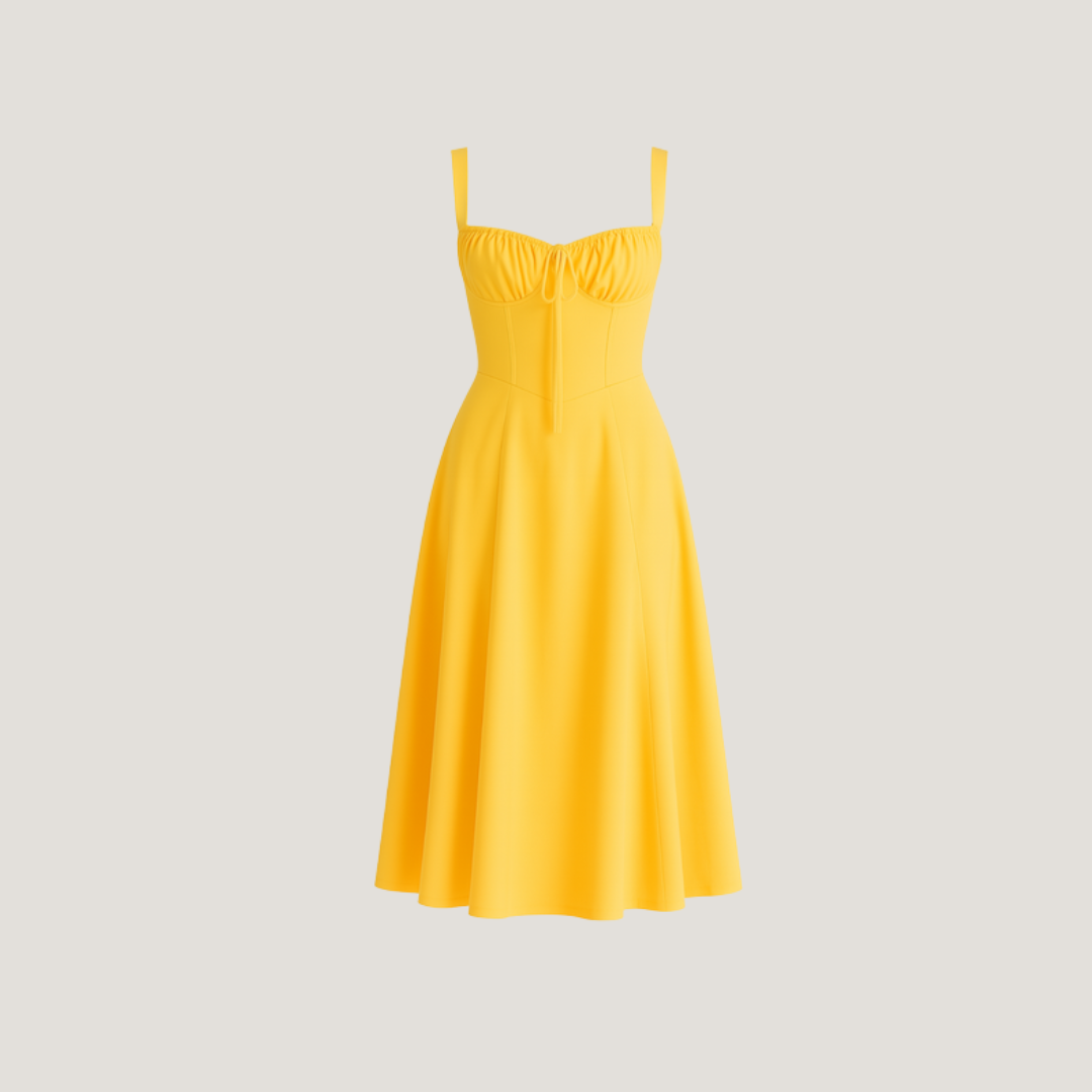 Lorenza | Abito Midi con Corpino Strutturato