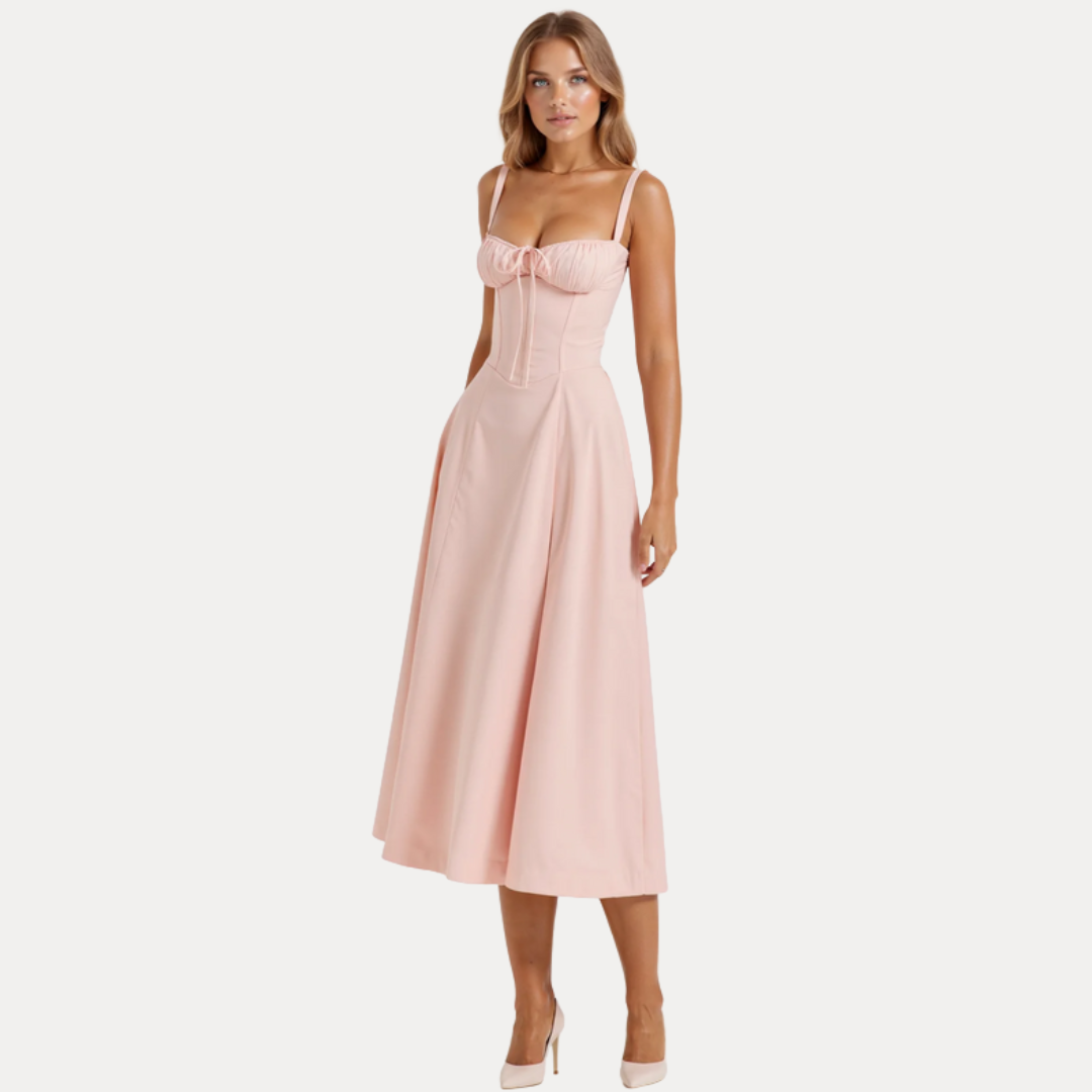 Lorenza | Abito Midi con Corpino Strutturato