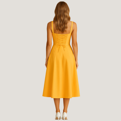 Lorenza | Abito Midi con Corpino Strutturato