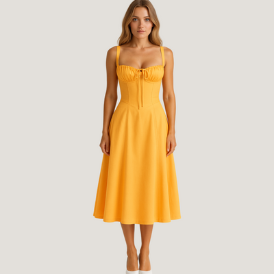 Lorenza | Abito Midi con Corpino Strutturato