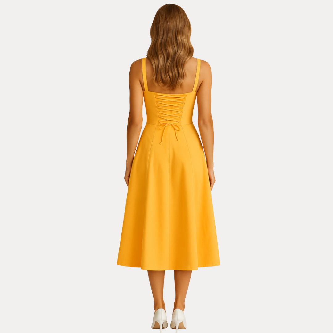 Lorenza | Abito Midi con Corpino Strutturato
