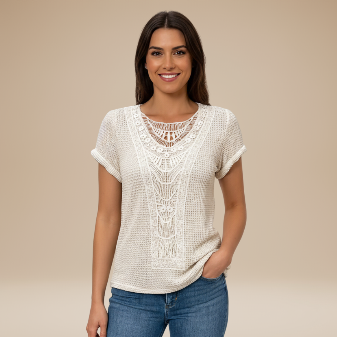 Elisa | Top Donna Casual con Dettaglio Decorativo