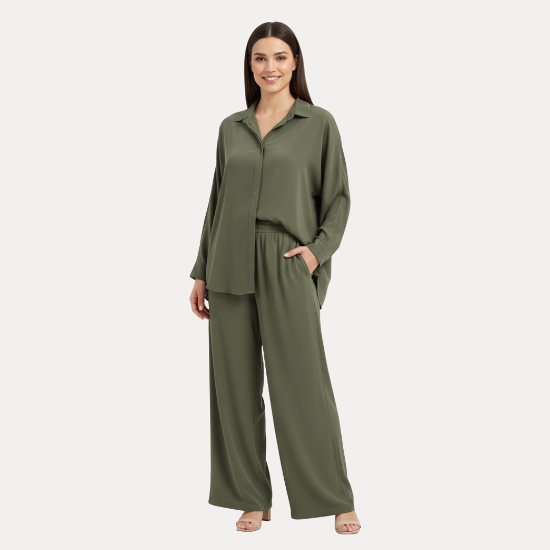 Sibilla | Completo Donna con Camicia e Pantaloni Larghi