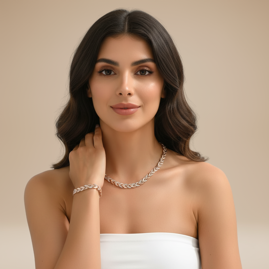 Ilaria | Set Collana e Bracciale Donna Intrecciato ed Elegante