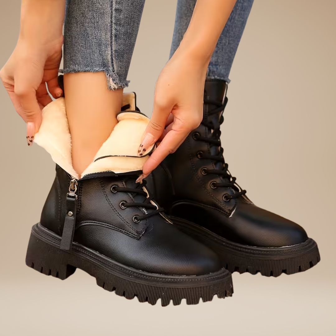 Concetta | Ankle Boots Donna Comodi con Lacci e Zip Laterale