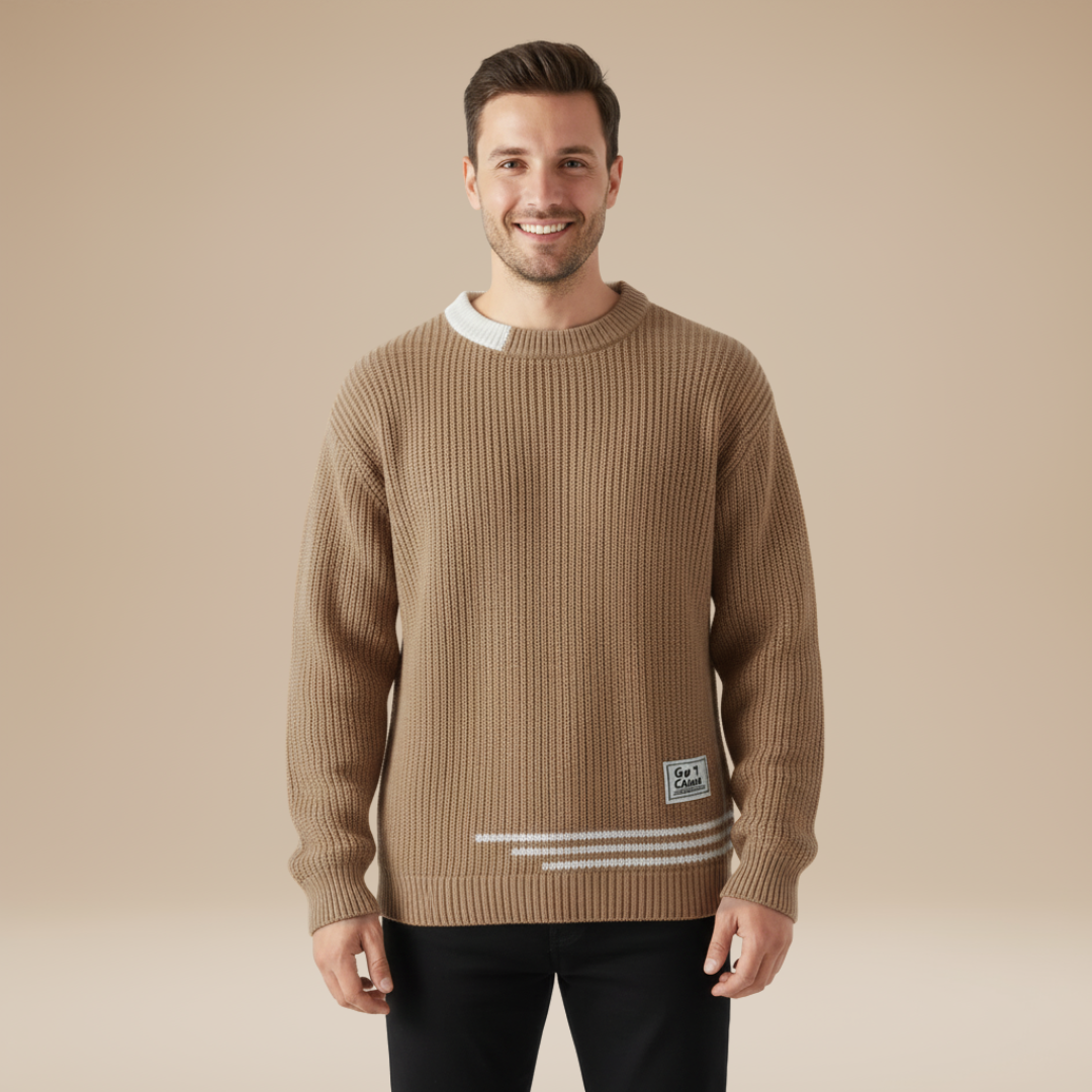 Terzo | Maglione Uomo con Dettagli a Contrasto