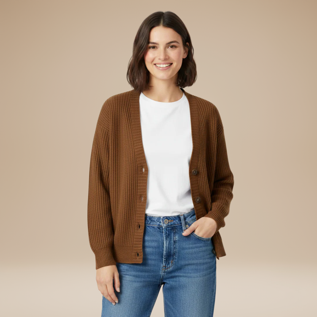 Giulia | Ribbed Cardigan with Buttons