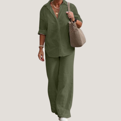 Sibilla | Completo Donna con Camicia e Pantaloni Larghi