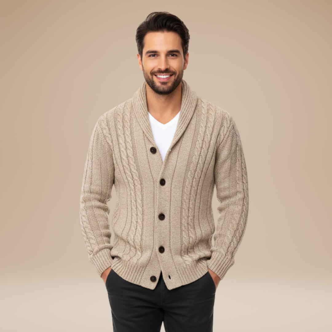 Simone | Cardigan Uomo con Collo Sciallato Classico