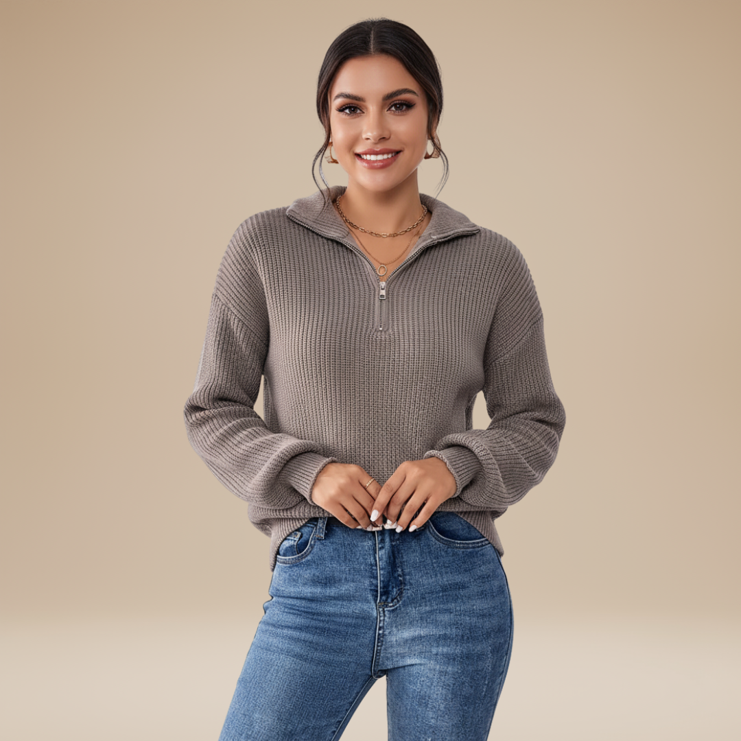 Accursia | Maglione Donna Mezza Zip Morbido Elegante