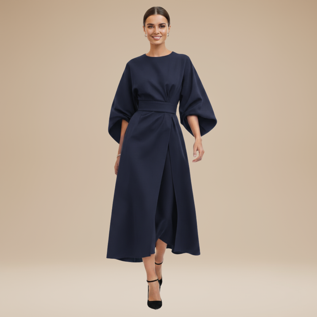 Nives | Abito Midi Elegante Donna con Maniche Ampie