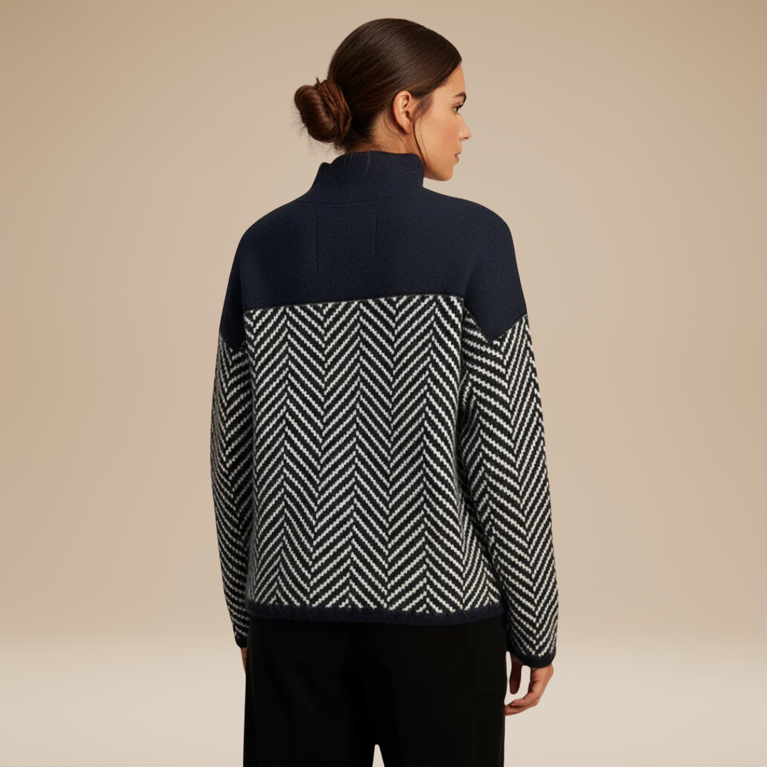 Alessia | Women's Oversized Sweater with Chevron Pattern