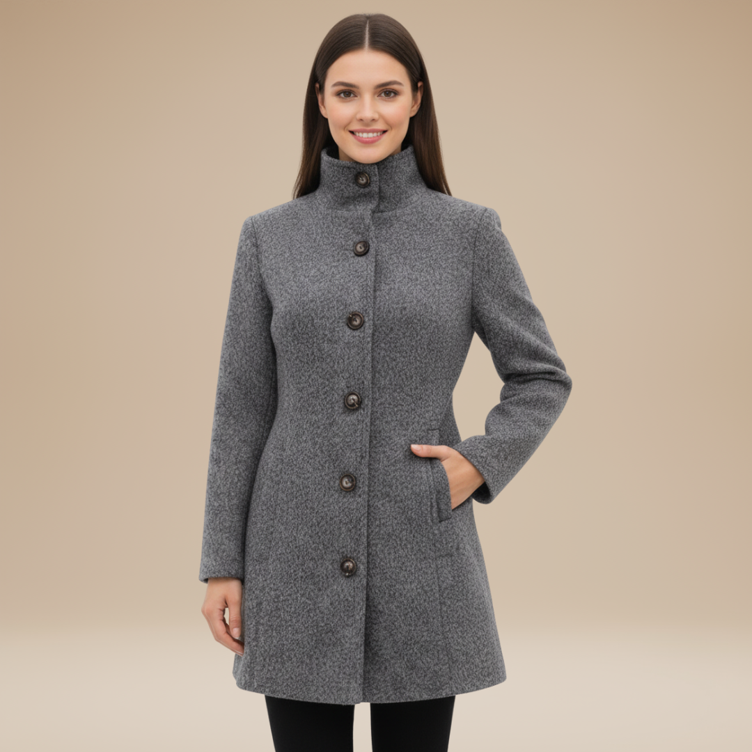 Nadia | Cappotto Donna Elegante con Collo Alto Strutturato