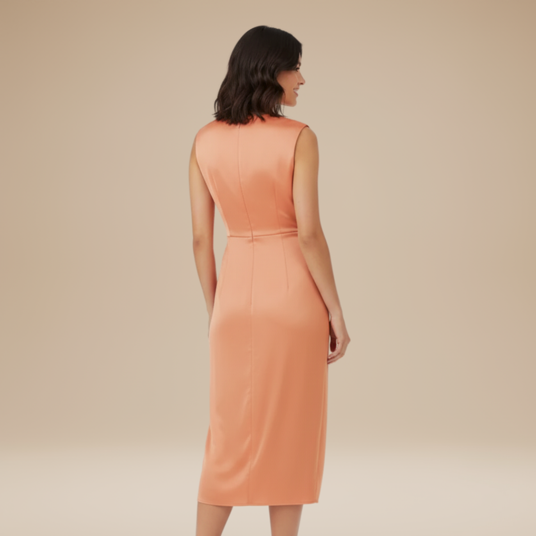 Viviana | Abito Midi Drappeggiato