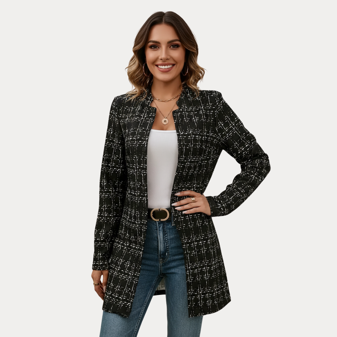Valentina | Blazer Lungo Donna con Motivo Elegante