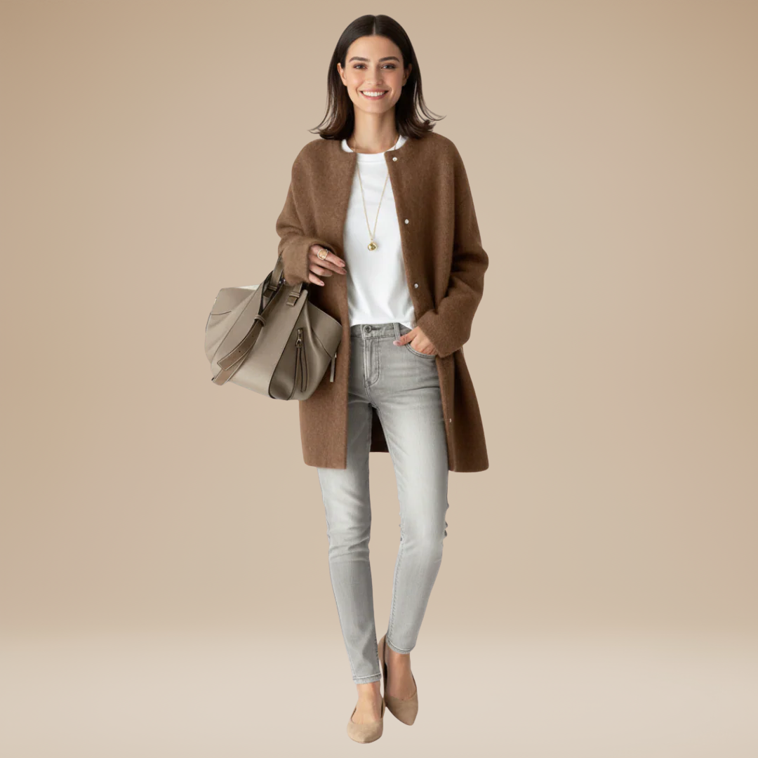 Luciana | Long Brushed Knit Coat