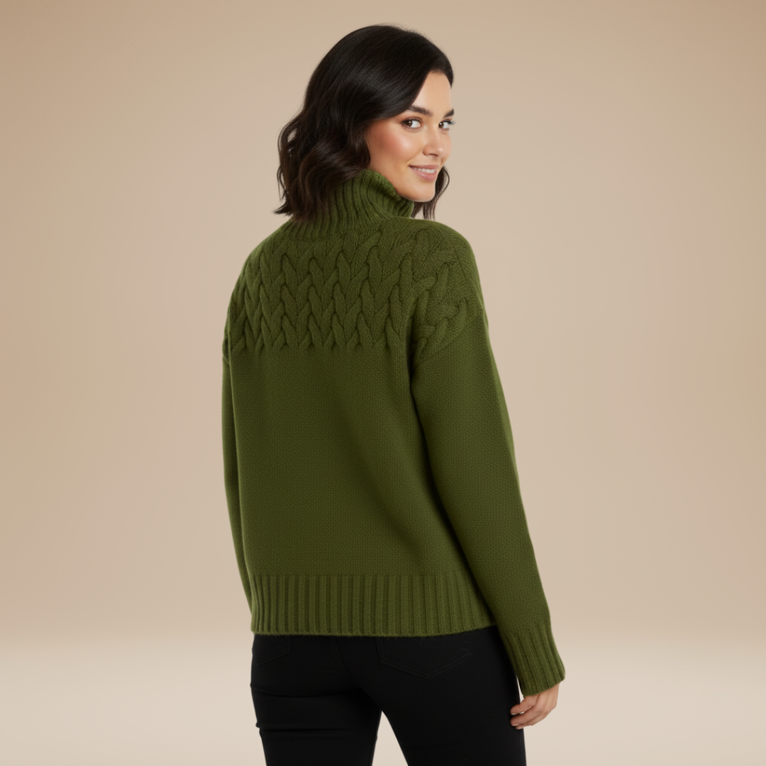 Luciana | Braided Turtleneck Sweater