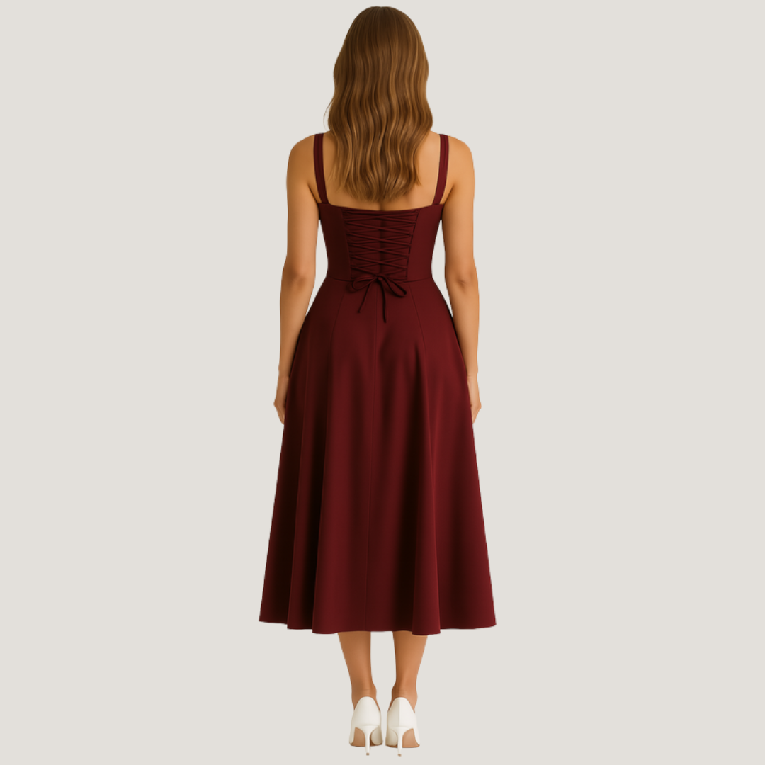Lorenza | Abito Midi con Corpino Strutturato