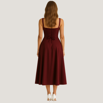 Lorenza | Abito Midi con Corpino Strutturato