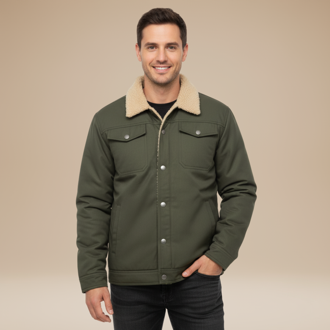 Emiliano | Giacca Uomo Foderata con Colletto in Pelliccia