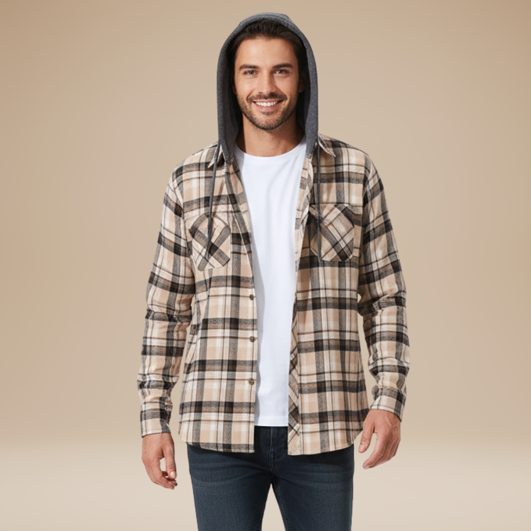 Gualtiero | Camicia Uomo con Cappuccio Integrato Casual