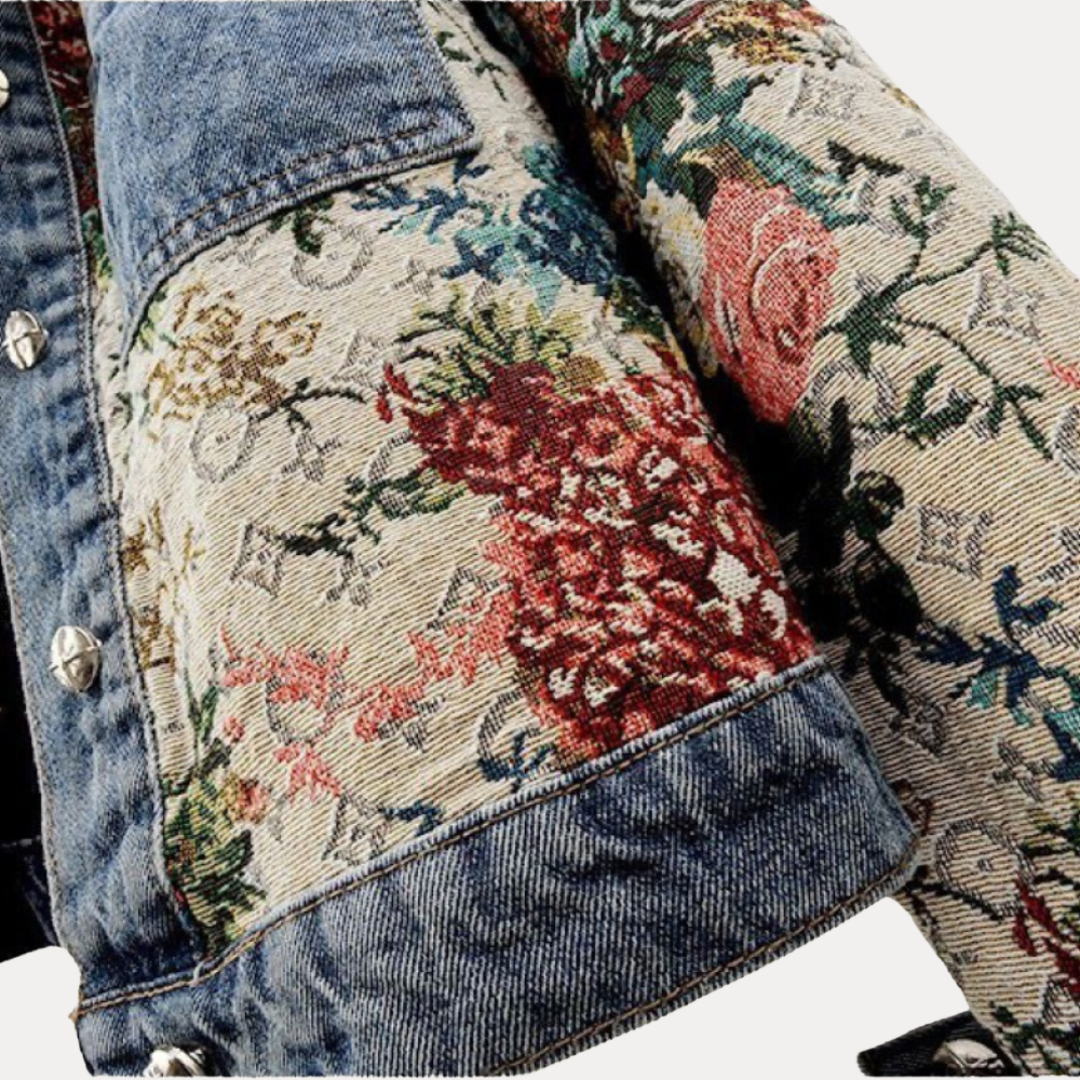 Vittoria | Giacca in Denim con Ricami Jacquard