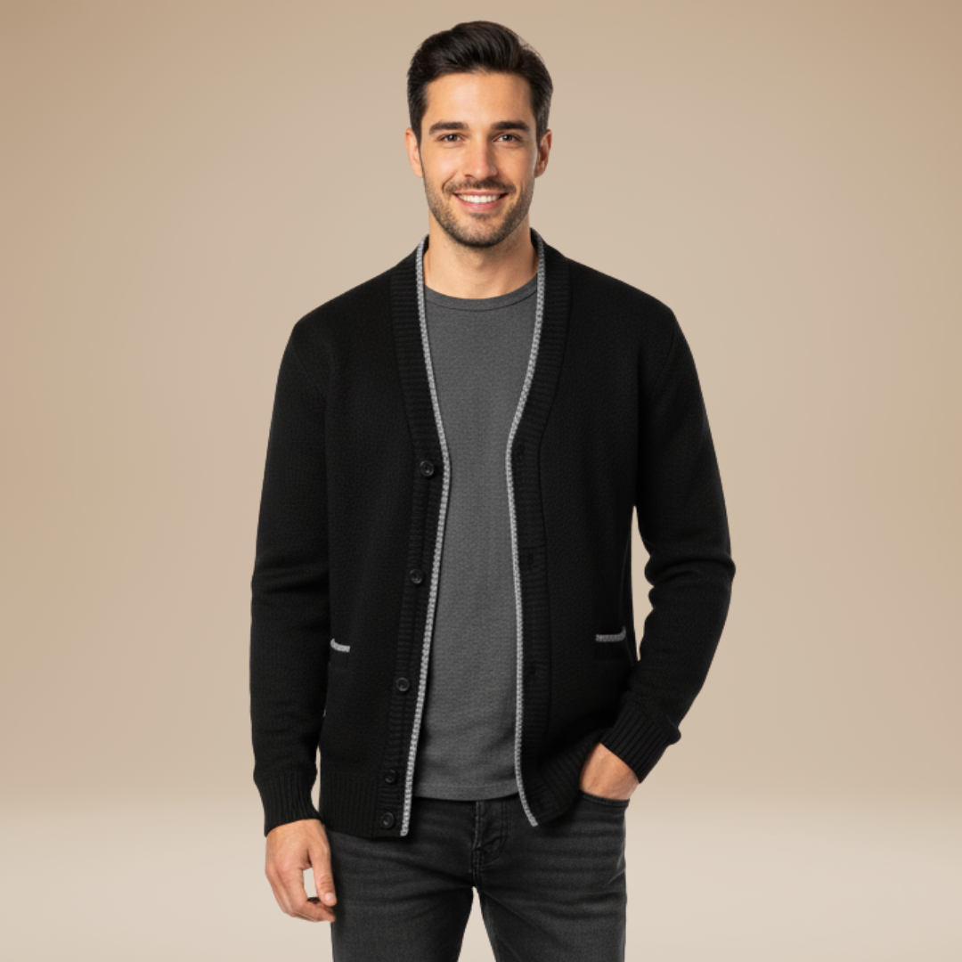 Achille | Cardigan Termico Uomo Morbido Caldo Classico