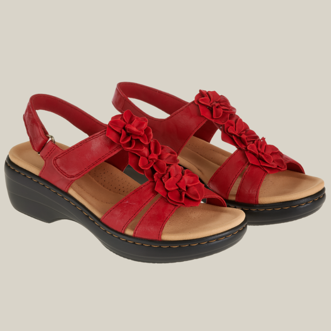 Giorgia | Sandali con Zeppa Floreali