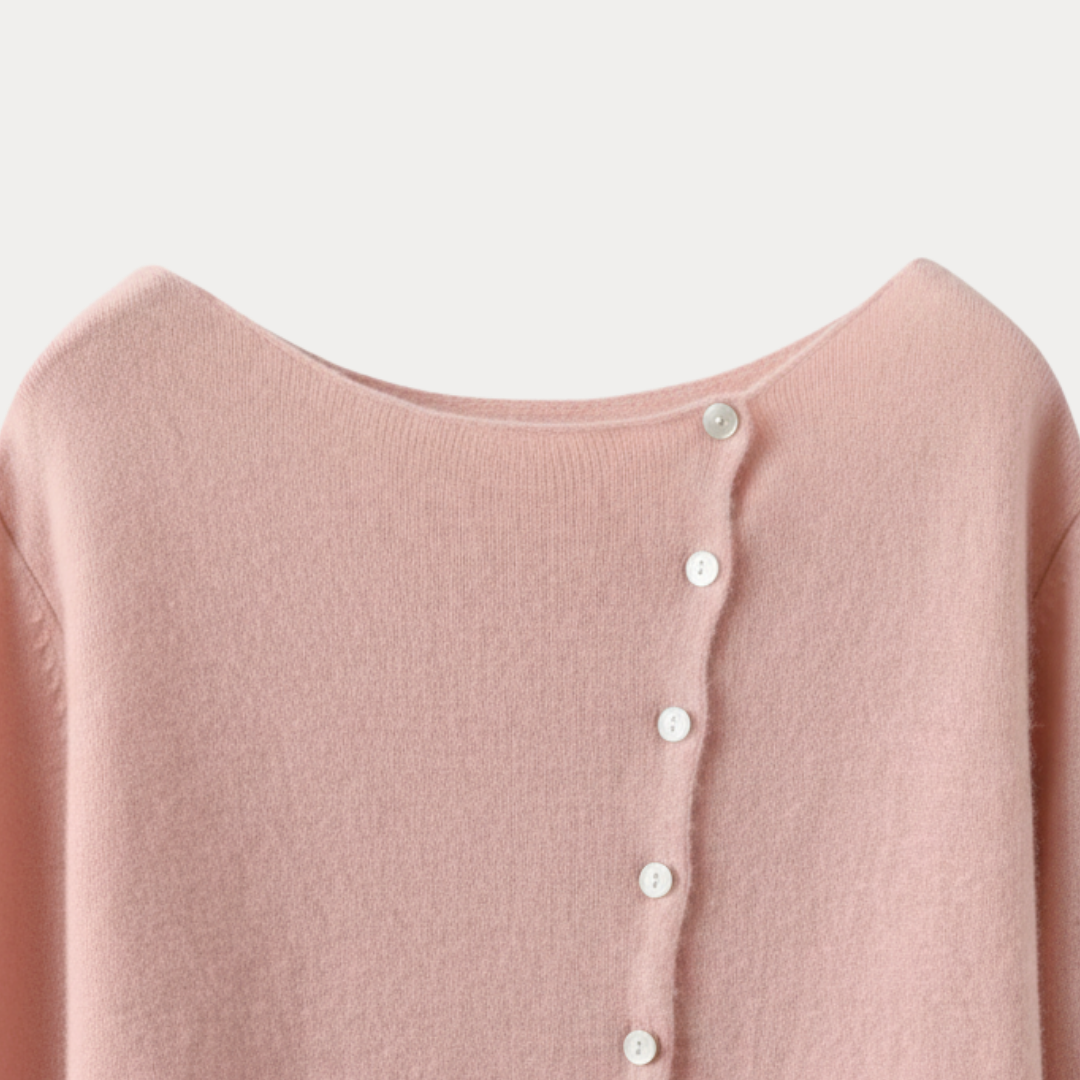 Cardigan Donna in Maglia con Bottoni Asimmetrici