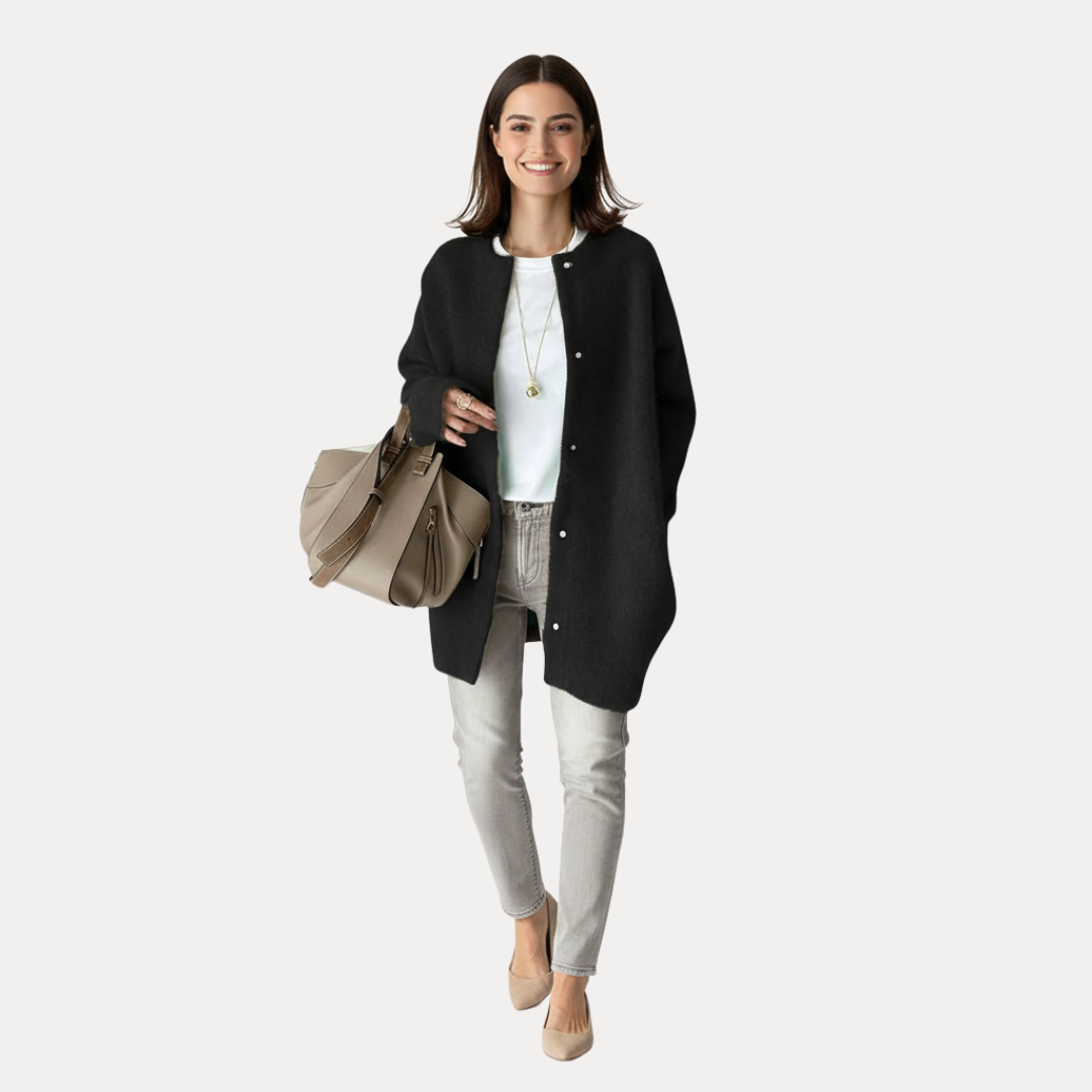 Luciana | Cappotto Lungo in Maglia Spazzolata