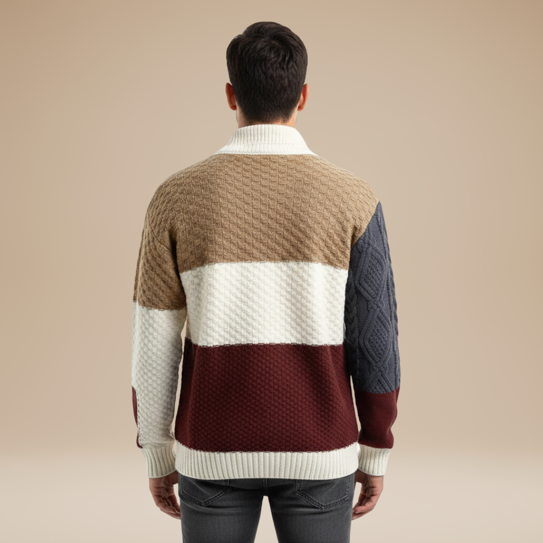 Riccardo | Maglione Uomo con Design Patchwork Moderno