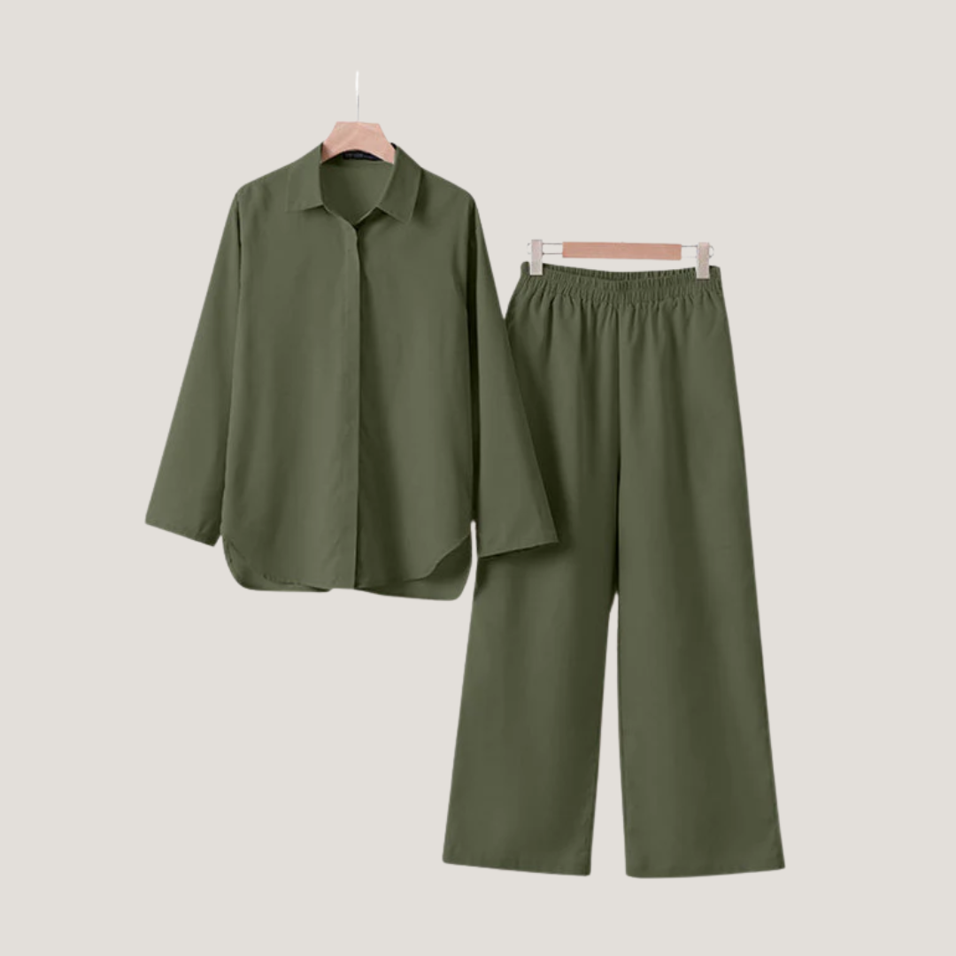 Sibilla | Completo Donna con Camicia e Pantaloni Larghi
