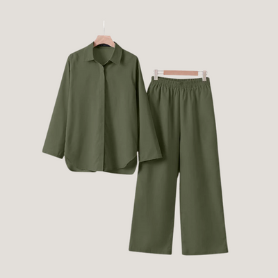 Sibilla | Completo Donna con Camicia e Pantaloni Larghi
