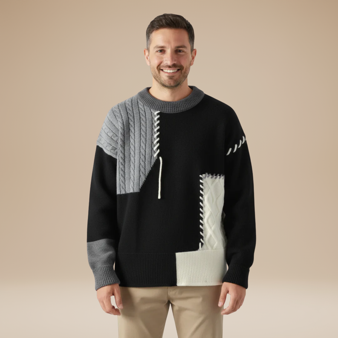 Marco | Patchwork Cable Sweater