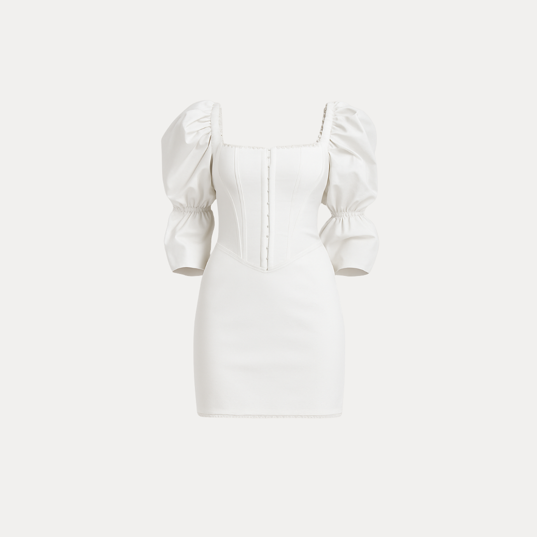 Bettina | Abito Bustier con Maniche a Sbuffo