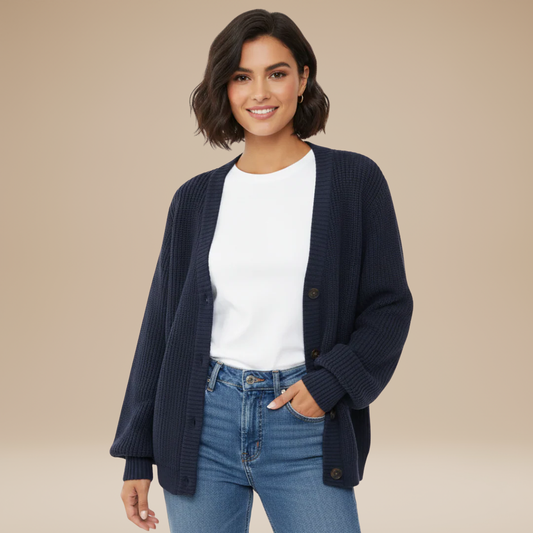 Giulia | Ribbed Cardigan with Buttons
