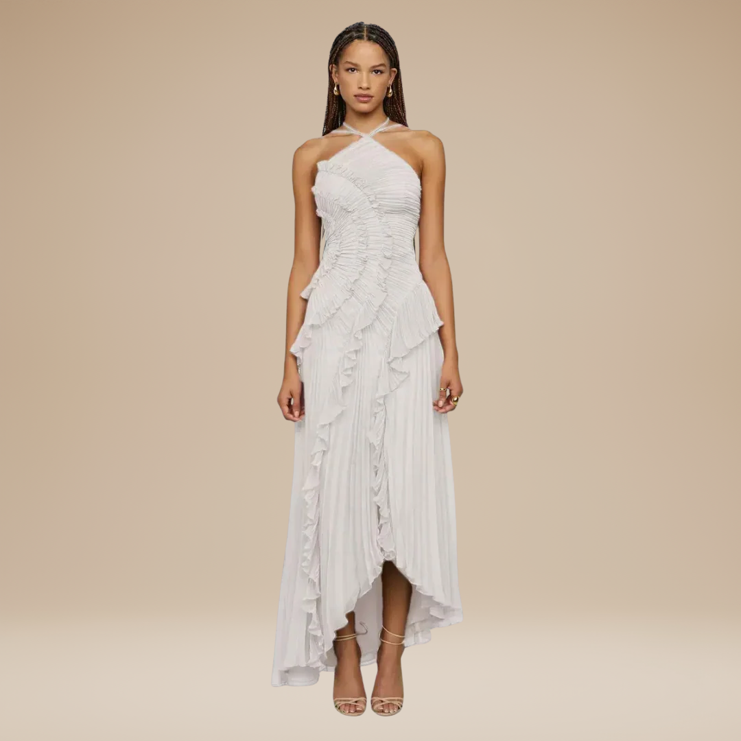 Fiordalina | Dramatic Dress with Spiral Ruffles