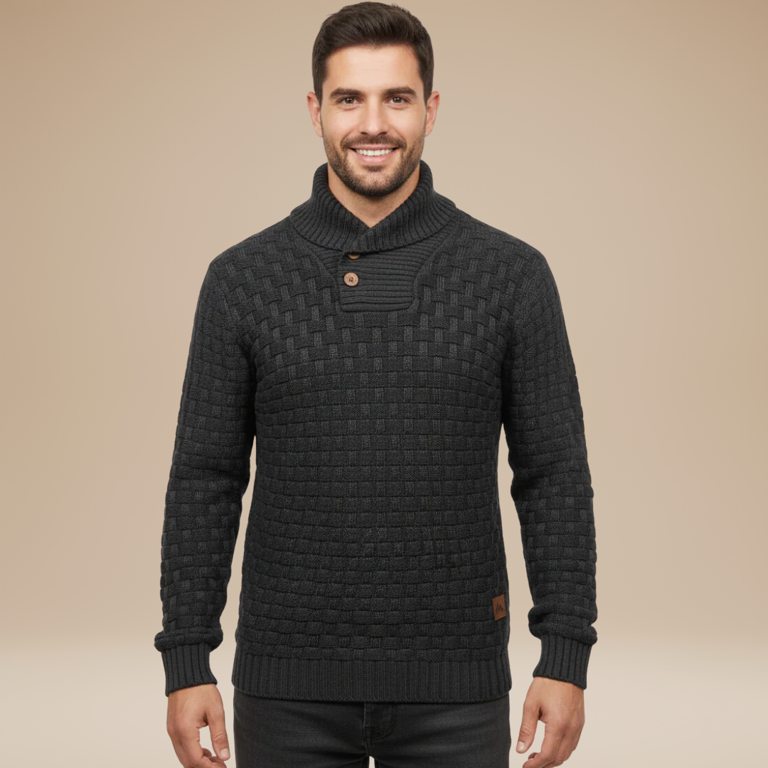 Federico | Shawl Collar Sweater with Buttons
