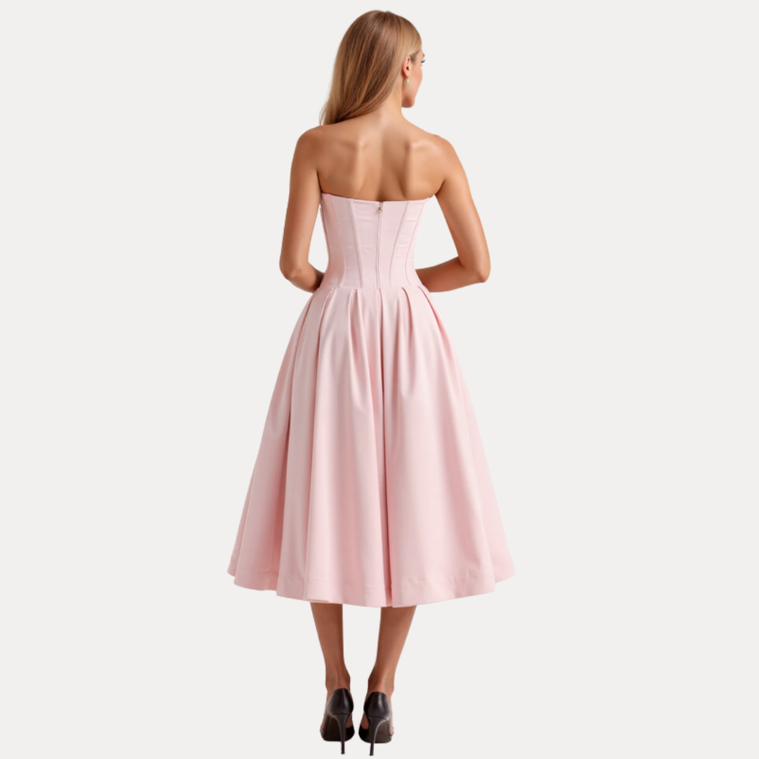 Rebecca | Abito Midi con Corsetto e Gonna a Ruota