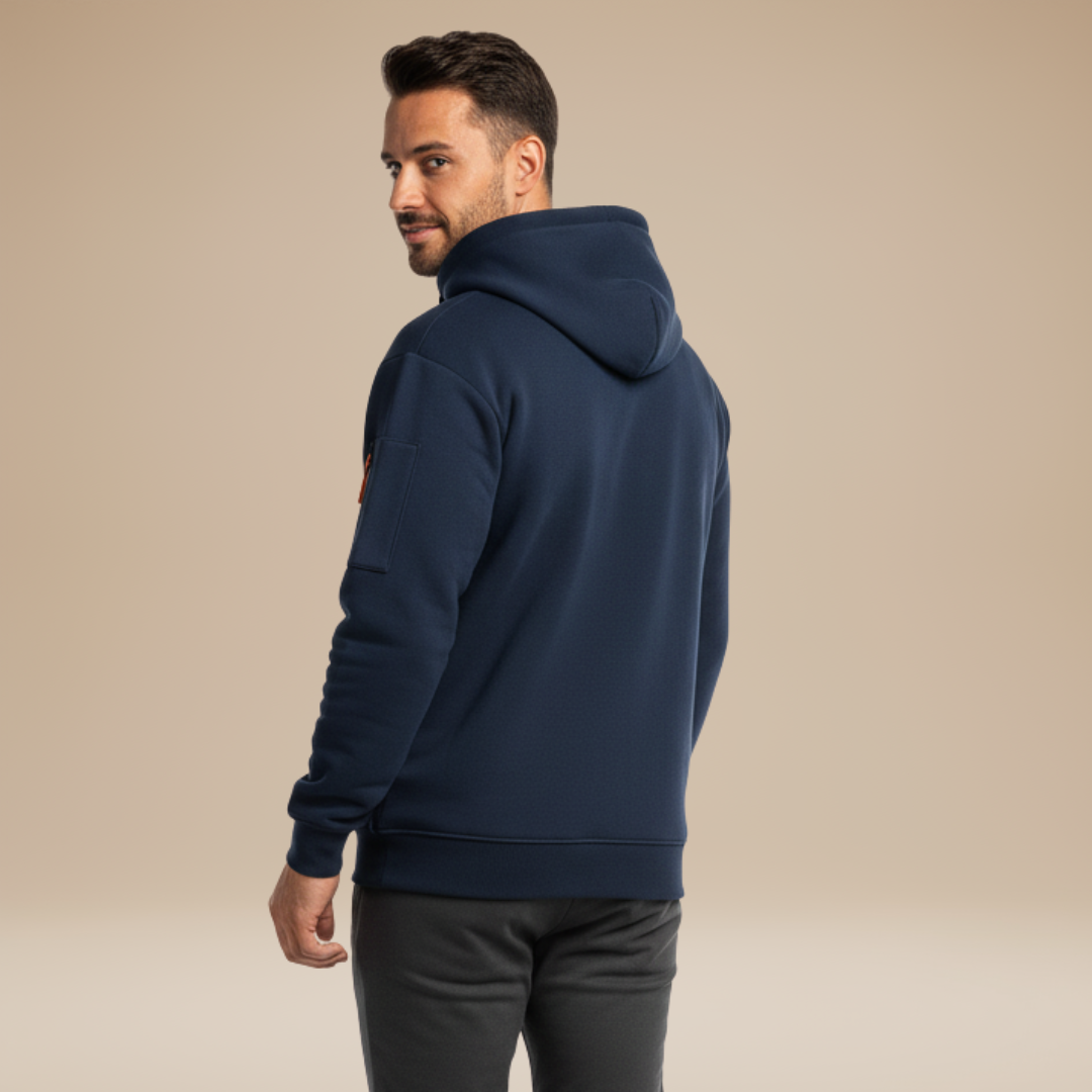 Decio | Felpa Uomo con Cappuccio e Mezza Zip Sportiva